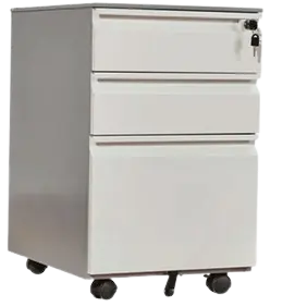 Cambridge 3-drawer Assembled mobile pedestal, gooseneck handle