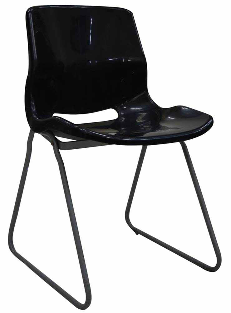 HIROSHIMA VISITORS/CONFERENCE CHAIR, PP W/ TRIANGULAR SILVER BASE