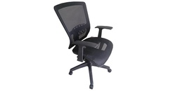 [CH8528D] Baguio Full Korean Elater Covered Mesh Chair, Nylon Base, Black