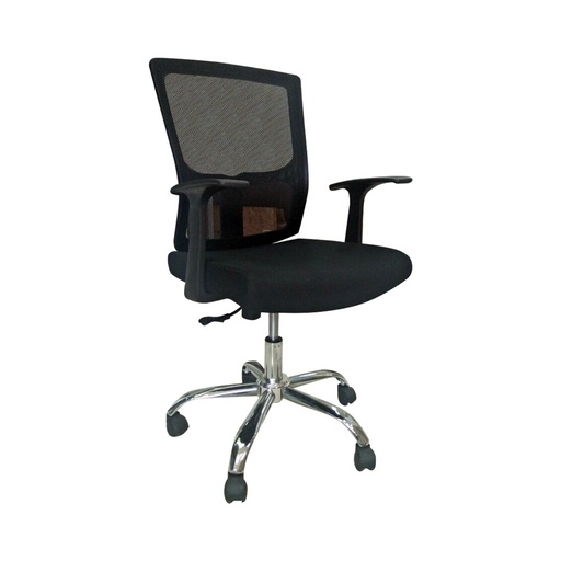 [CH8525] DUMAGUETE MESH CHAIR, T ARMREST, 300MM CHROME BASE