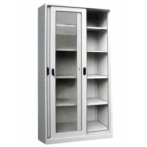 [FC-E18] FIJI GLASS SLIDING DOOR CABINET W/ 4 ADJUSTABLE SHELVES, W90XD40XH185CM