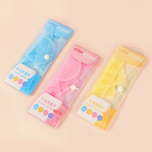 [H05323-1] RULER SET, 4 PCS,3 COLORS