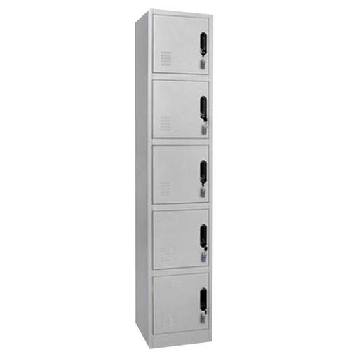 [CC-A5T] SICILY 5-DOOR LOCKER, WITH PADLOCK & KEYLOCK, W38*D45*H185CM