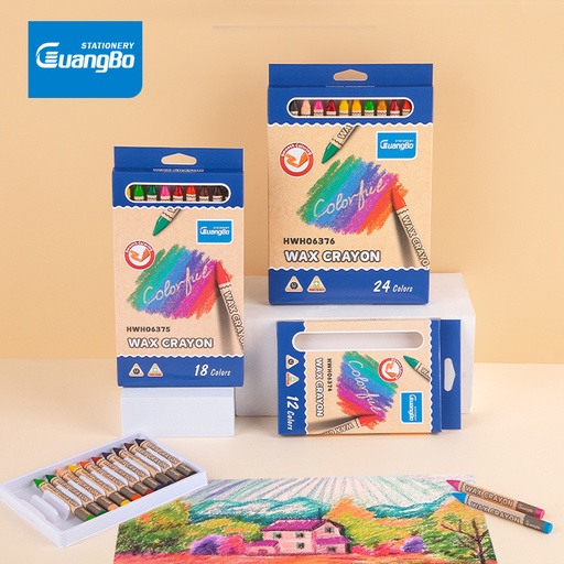 [HWH06376] WAX CRAYONS, 24 COLORS